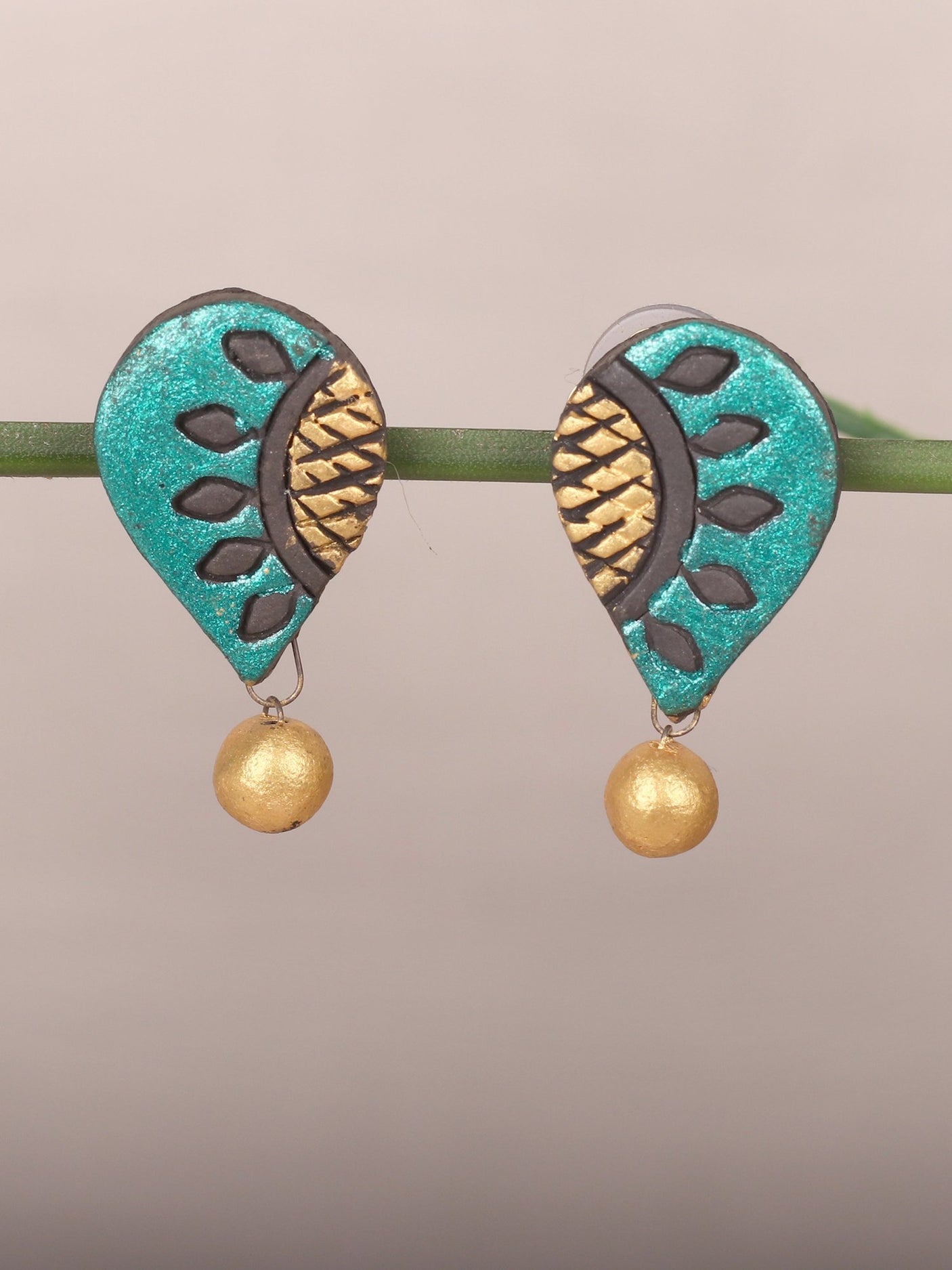 Sea green Statement Fashion Drop Earrings - A Local Tribe