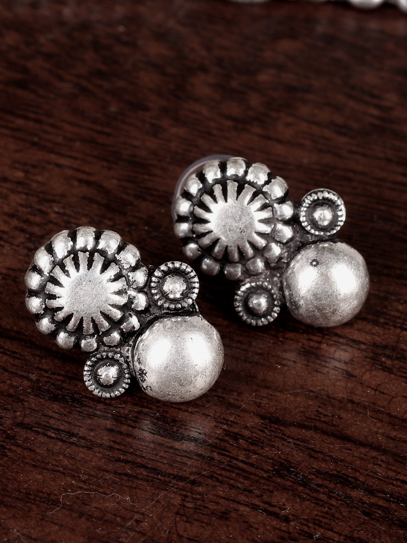 Stone Necklace Set Silver Oxidised Necklace - A Local Tribe