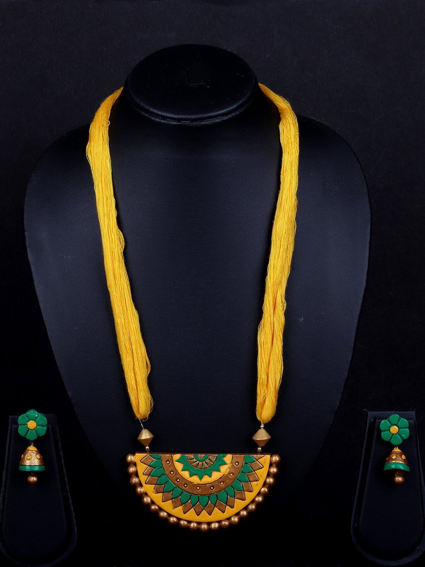 Yellow Arc Shaped Necklace Set - A Local Tribe