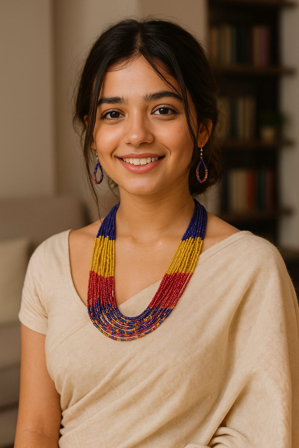 Multi-Color Glass Beads Handmade Boho Necklace