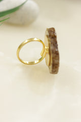 Hand Painted Marble Statement Adjustable Cocktail Ring