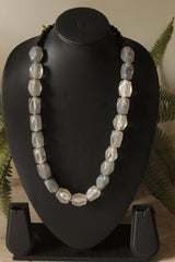 Grey and White Acrylic Beads Necklace