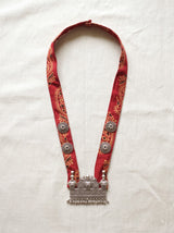 Ajrakh Block Print Statement Pendant Collar Necklace