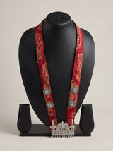 Ajrakh Block Print Statement Pendant Collar Necklace