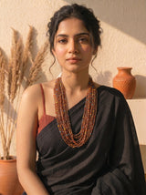 Bronze-Tones Beads Hand Beaded Multi-Layer Necklace