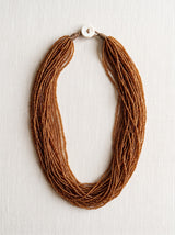 Bronze-Toned Beads Hand Beaded Multi-Layer Necklace