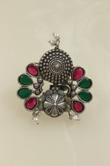 Oxidised Silver Finish Statement Adjustable Cocktail Ring