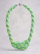 Sea Green and Blue Twisted Beads Handmade Necklace