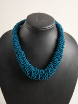 Blue Seed Beads Handmade Choker Necklace