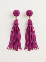 Pink Hand Beaded Dangler Earrings