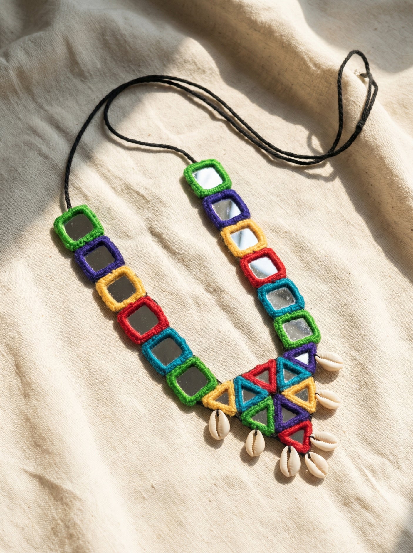 Tribal Mirror Statement Handmade Necklace