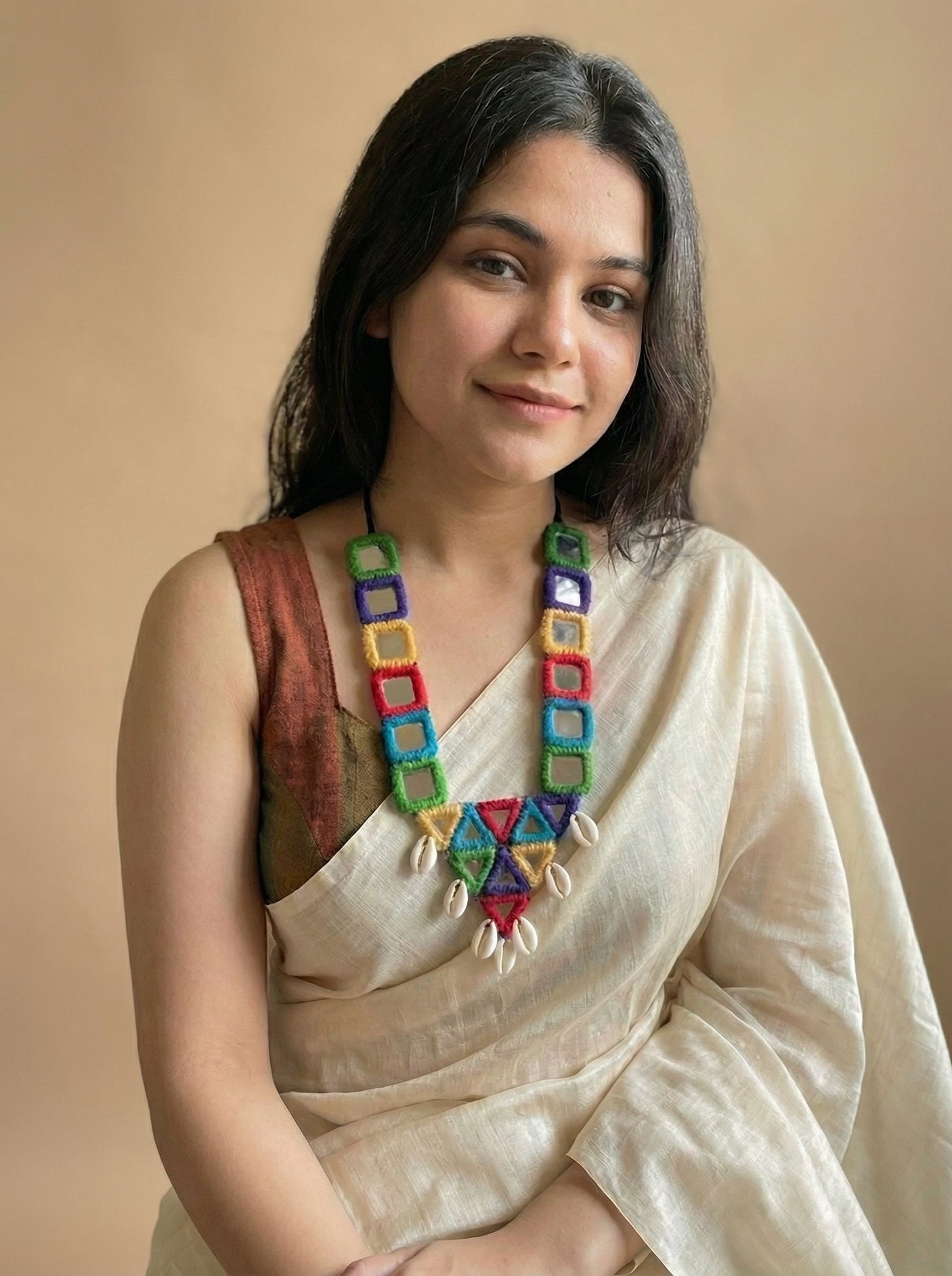 Tribal Mirror Statement Handmade Necklace