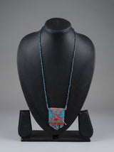 Blue Beaded Pendant Handmade Necklace