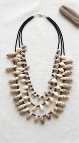 3 Layer Beaded Cowrie Shells Necklace
