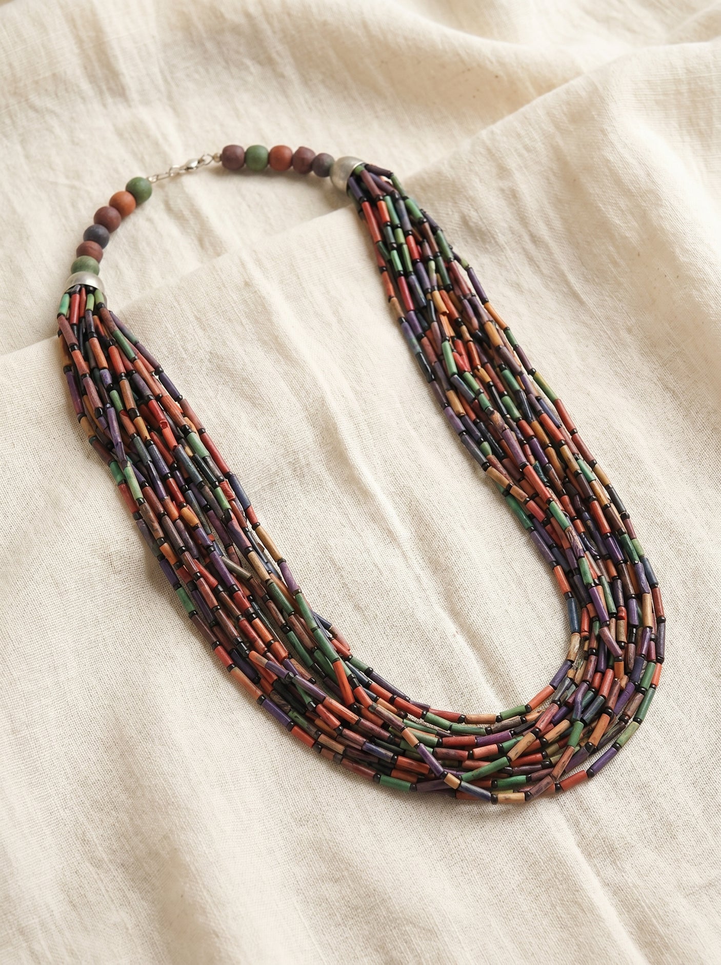 Earthy Multi Color Beads Handmade Necklace