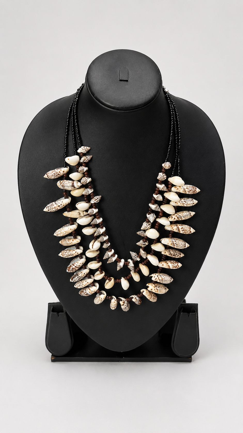 3 Layer Beaded Cowrie Shells Necklace