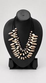 3 Layer Beaded Cowrie Shells Necklace