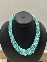 Mint Aqua Seed Bead Crochet Rope Necklace
