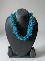 Turquoise Coral Fringe Statement Necklace