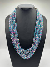 Ocean Breeze Blue Beads Hand Beaded Multi-Layer Necklace