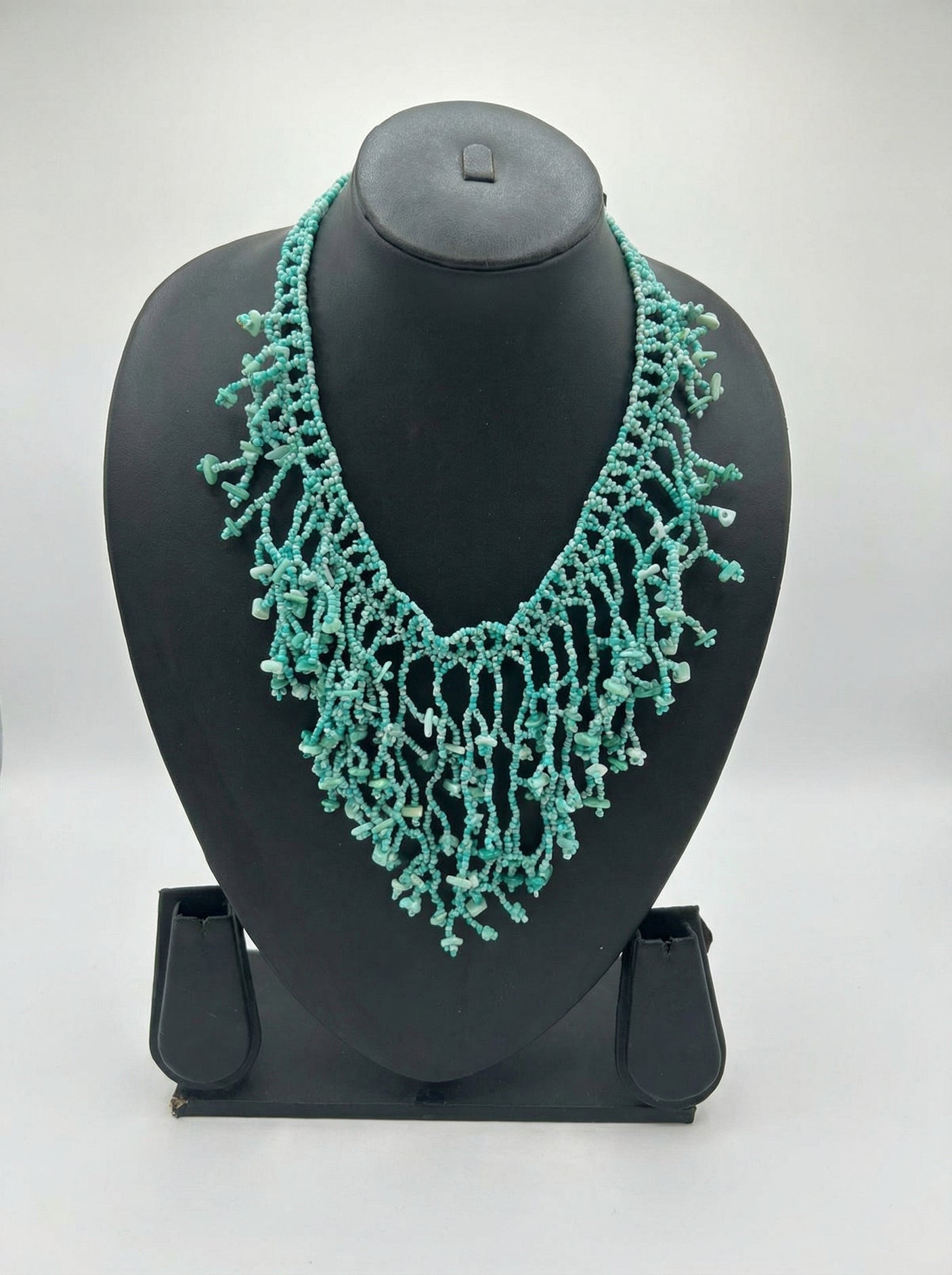 Oceanfall Beaded Fringe Collar Necklace