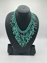 Oceanfall Beaded Fringe Collar Necklace
