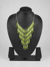 Multi Layer Lime Green Waterfall Necklace