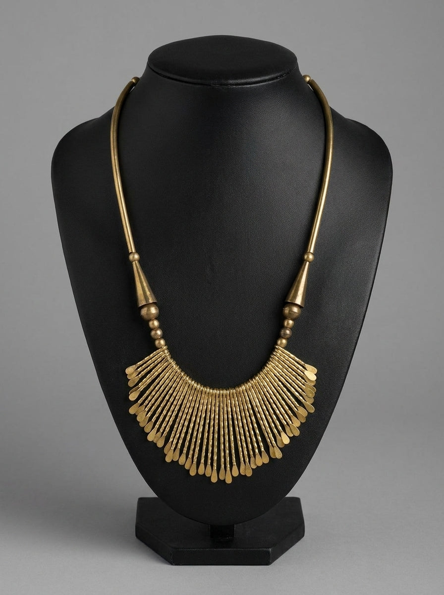 Elegant Gold Long Metal Necklace