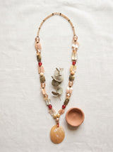 Muted Color Glass Beads Boho Necklace
