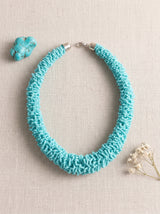 Blue Seed Beads Handmade Choker Necklace