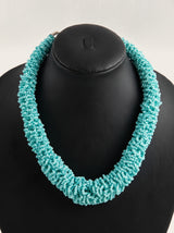 Blue Seed Beads Handmade Choker Necklace