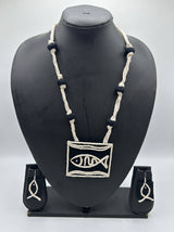 Matsya Fabric and Jute Statement Handmade Necklace Set