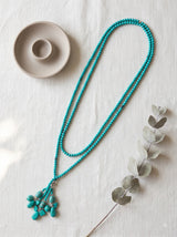 Blue Beads 2 Layer Long Handmade Necklace