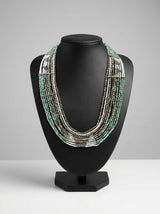 Metal and Glass Beads Braided Handmade Necklace