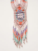 Pink and Multi-Color Hand Beaded Long Necklace Set
