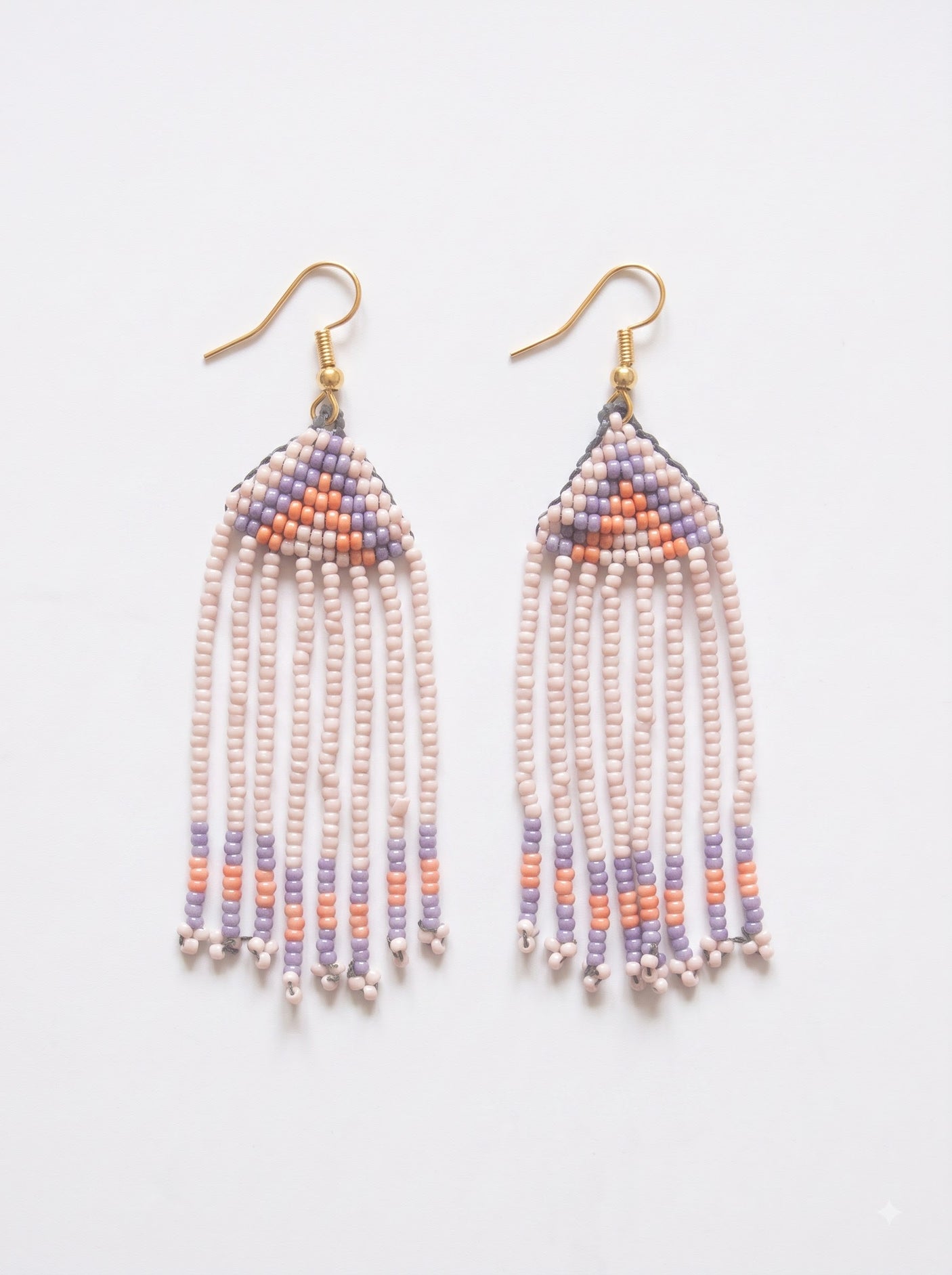 Pink and Multi-Color Hand Beaded Long Necklace Set