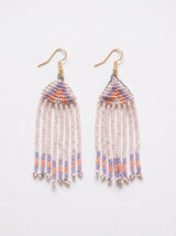 Pink and Multi-Color Hand Beaded Long Necklace Set