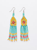 Multi-Color Hand Beaded Long Necklace Set