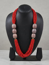 Red Beaded Multi-Layer Handmade Necklace