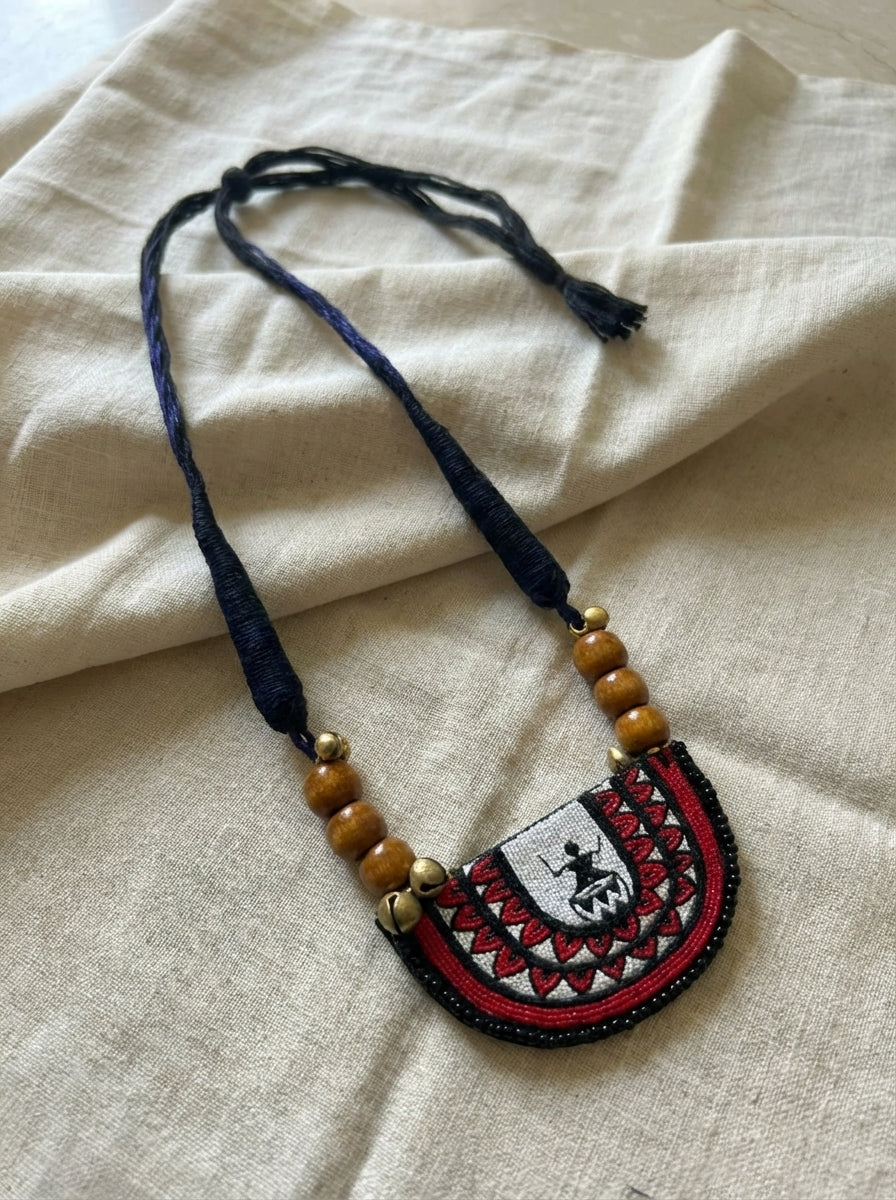 Warli Art Hand Painted Necklace