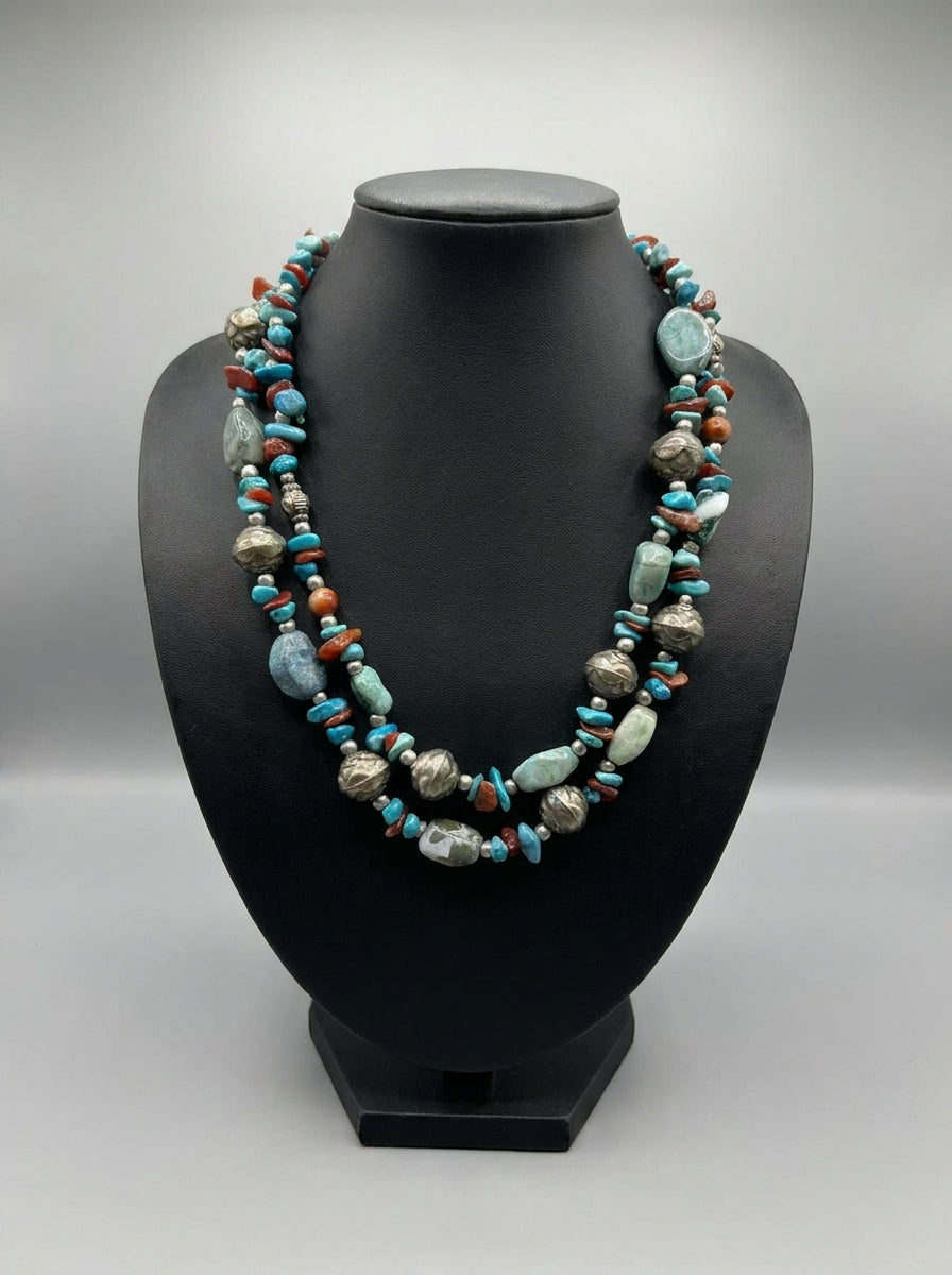 Sand Stones Beach 2 Layer Necklace