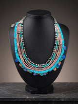 Vibrant Beads Multi Layered Bohemian Choker Necklace