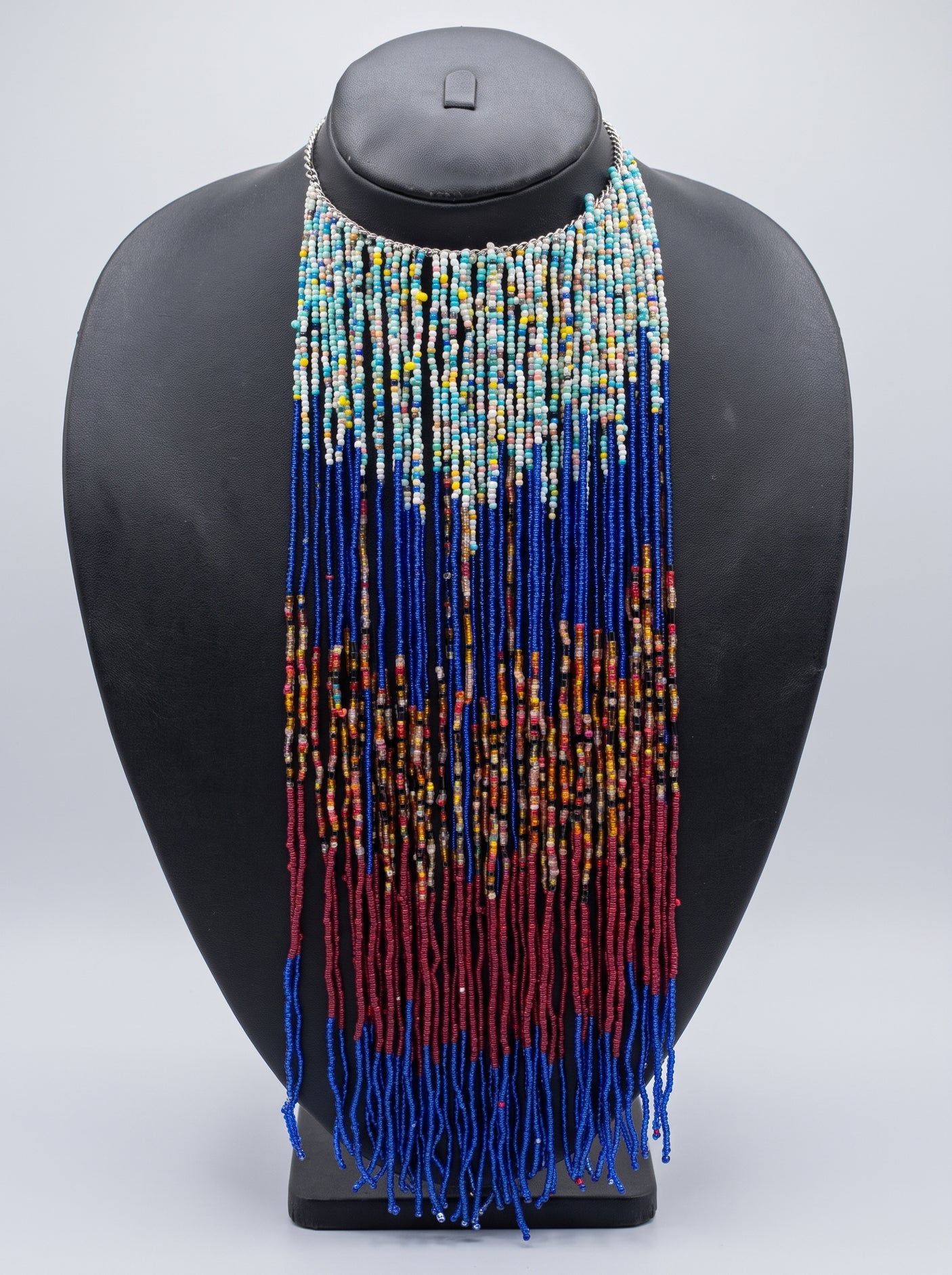 Multi-Color Beads Handmade Waterfall Necklace