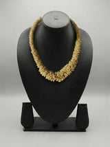 Golden Marigold Loop Seed Bead Statement Necklace