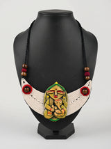 Hand-Painted Ganesha Macrame and Terracotta Clay Handmade Necklace