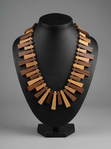 Elegant Wooden Beads Statement Necklace