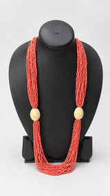 Coral Beaded Multi-Layer Handmade Necklace