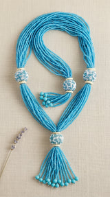 Blue Glass Beads Multi-Layer Handmade Necklace