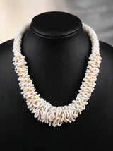 Off-White Beads Handmade Choker Necklace