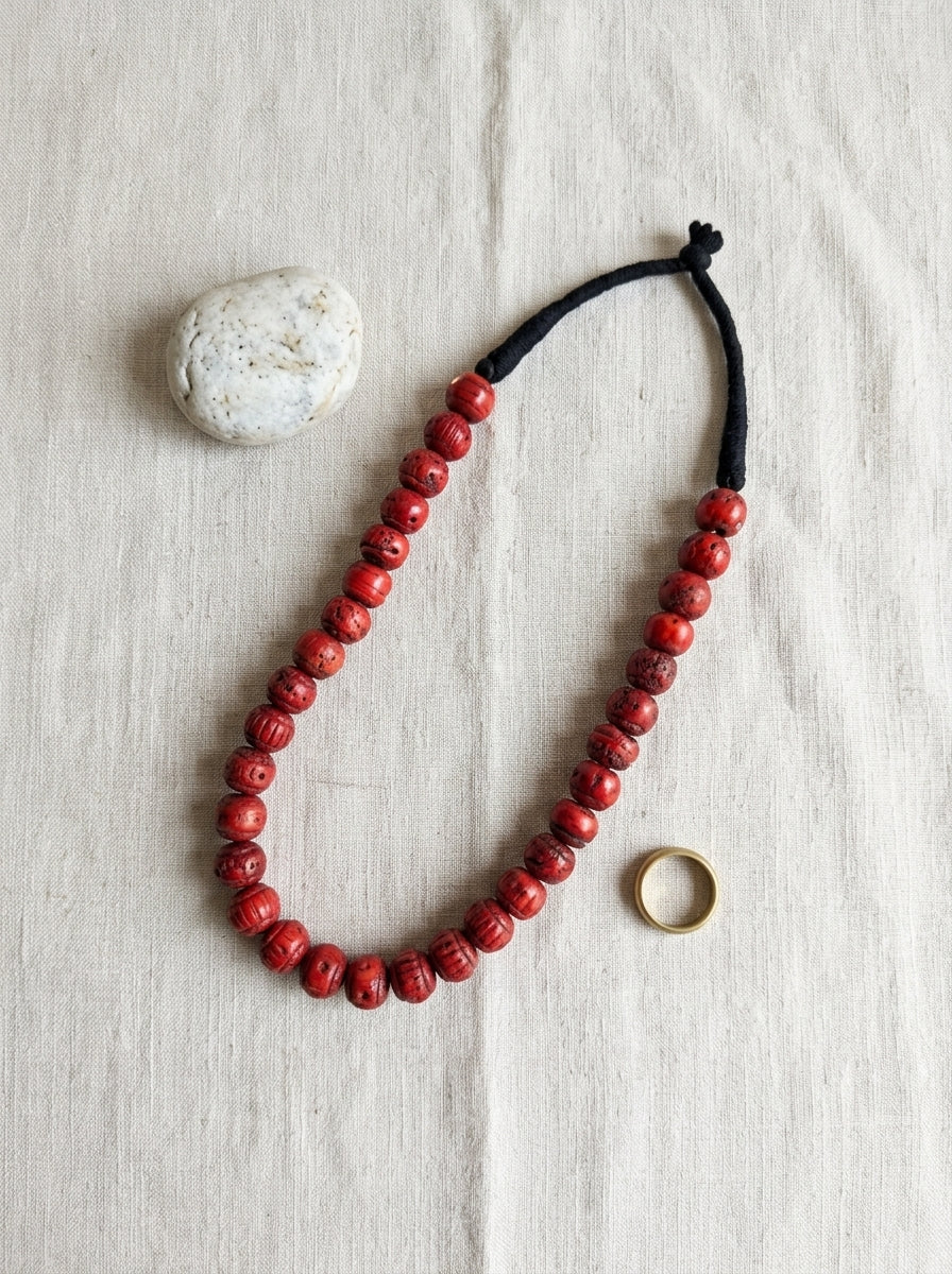 The Crimson Clay Artisan Bead Story Necklace